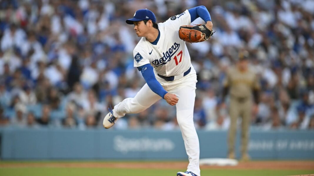 Shohei Ohtani lanzó por primera vez con el uniforme de los Dodgers